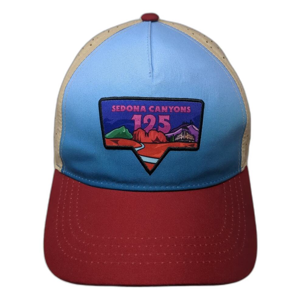 Boco Gear 5 Panel Blue Red Beige One Size Sedona Canyons 125 Performance Hat